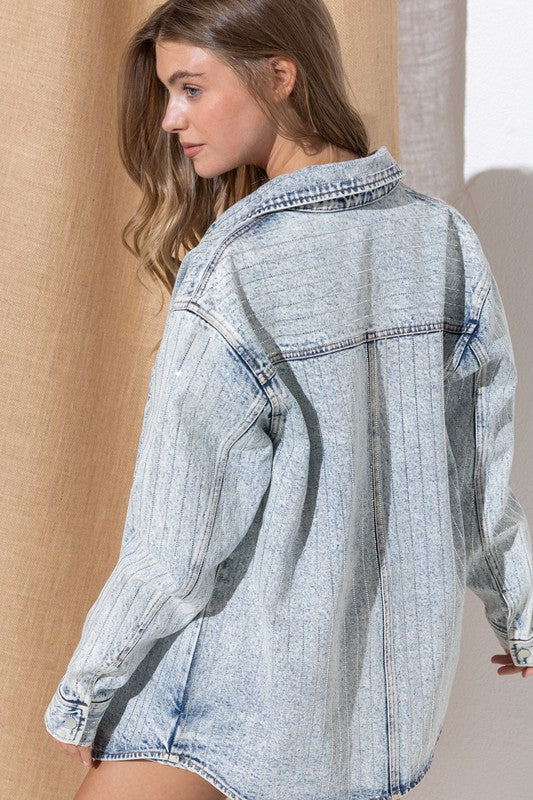 Nashville Nights Sparkly Denim Shacket