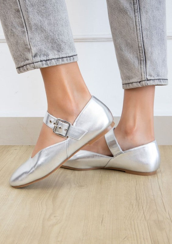 Faux Leather Ballet Flats