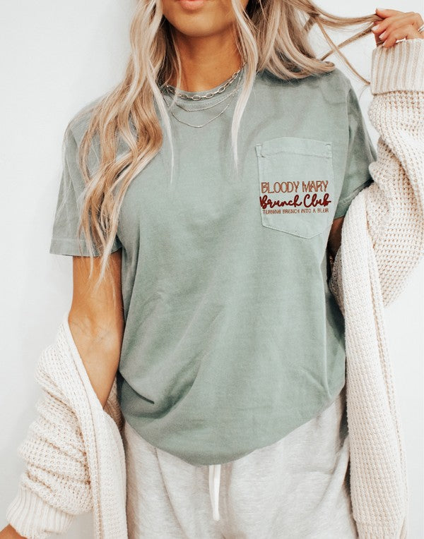 Bloody Mary Social Club Pocket Comfort Color Tee - PLUS