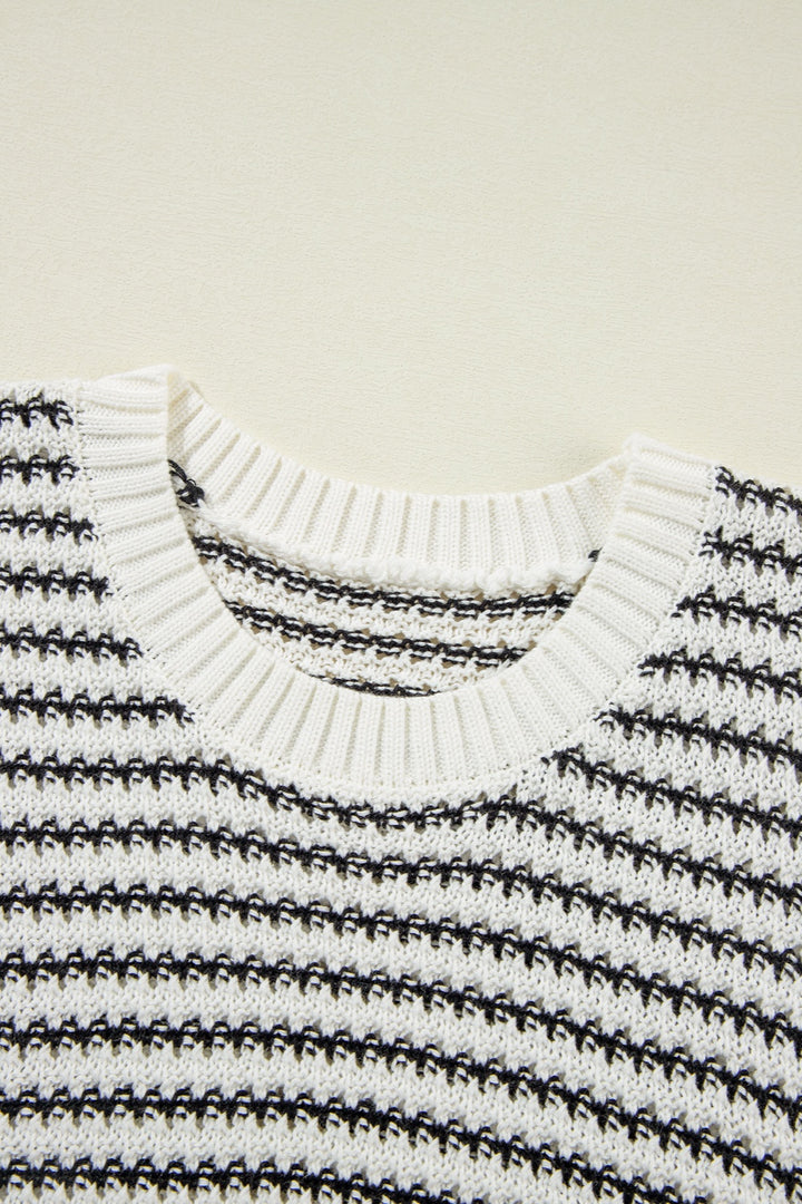 Striped Sleeveless Sweater Top