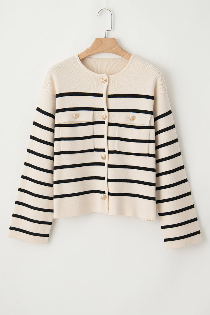 Preppy Striped Cardigan