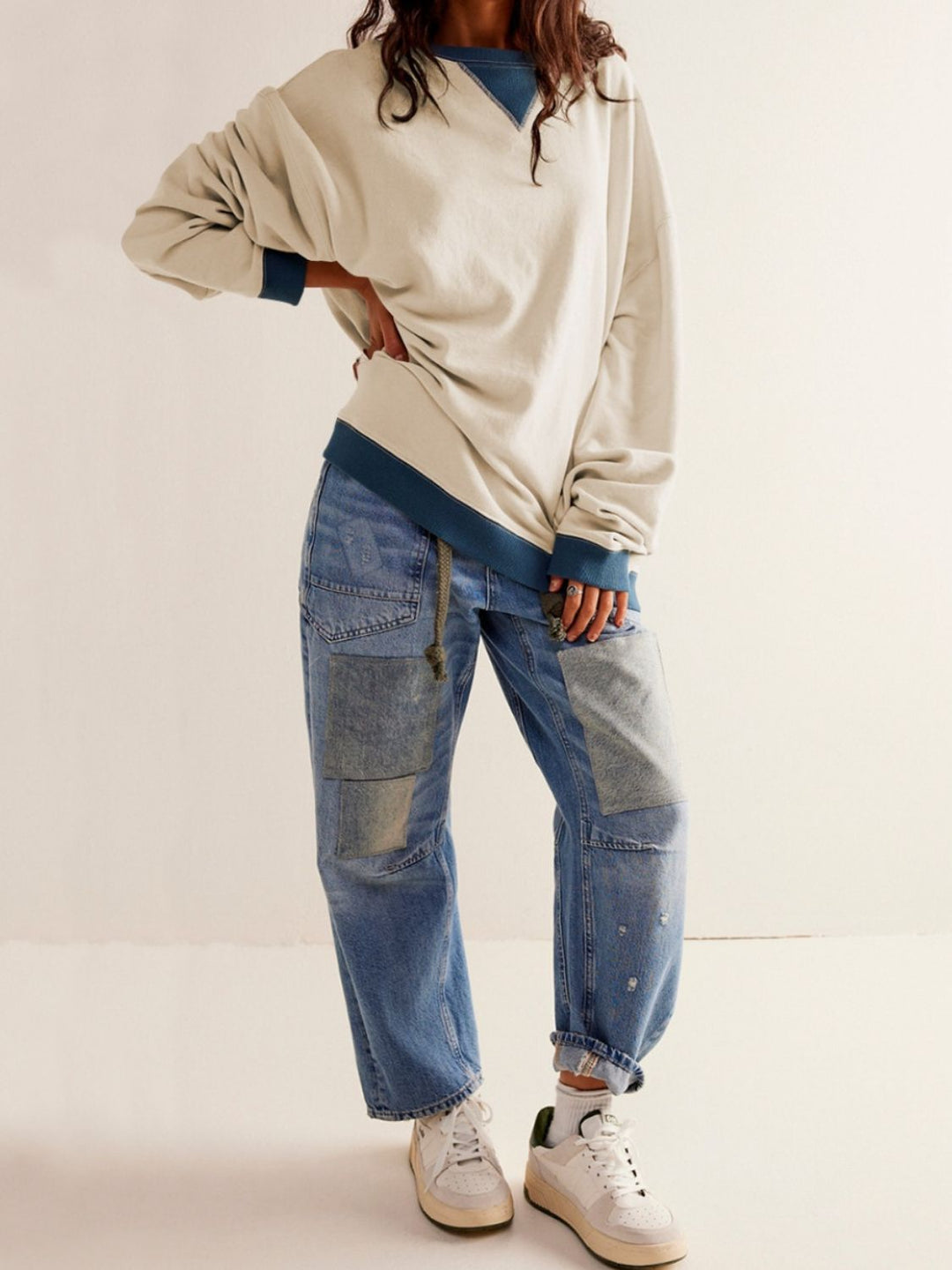 Basic Knit Sweatshirt - Oversized