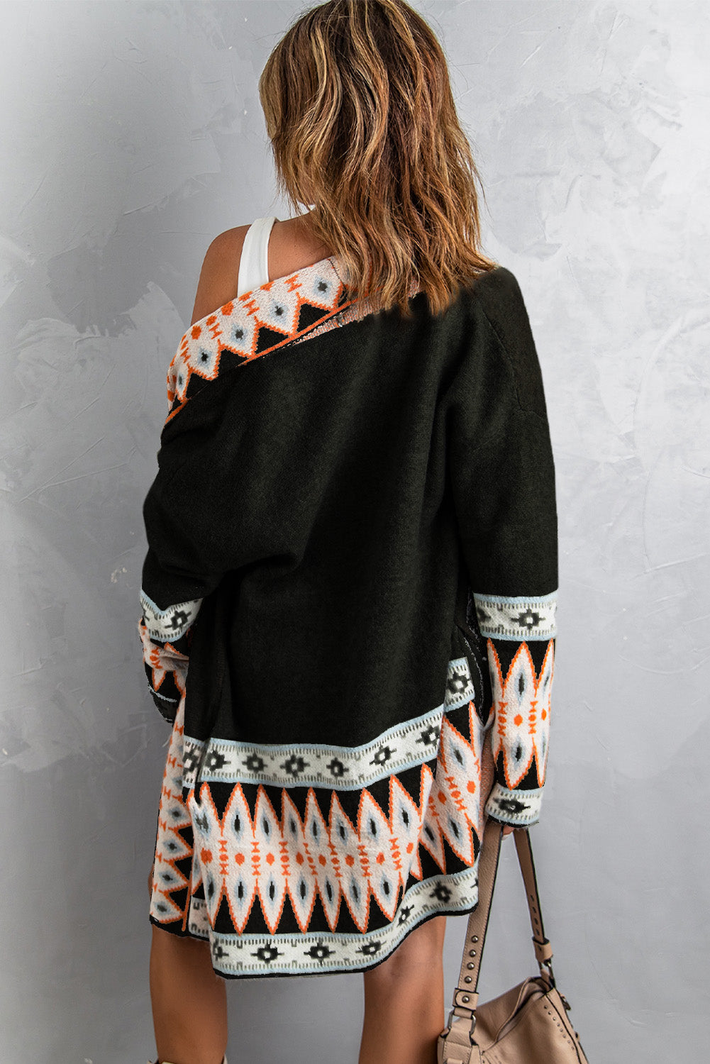 Geometric Print Cardigan