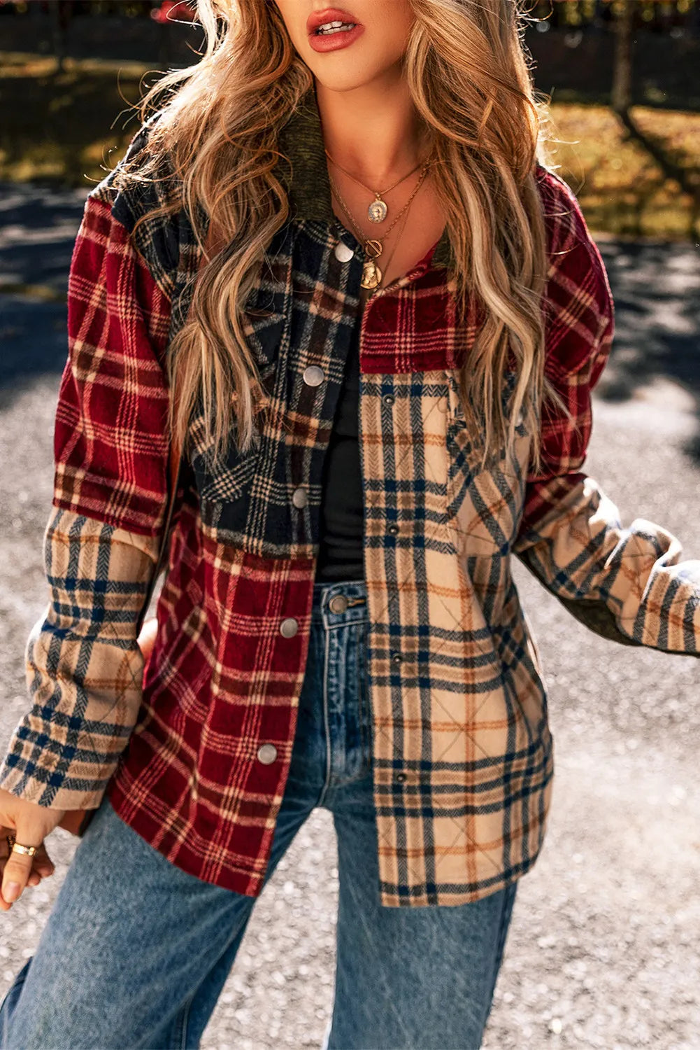 Plaid Button Up Jacket