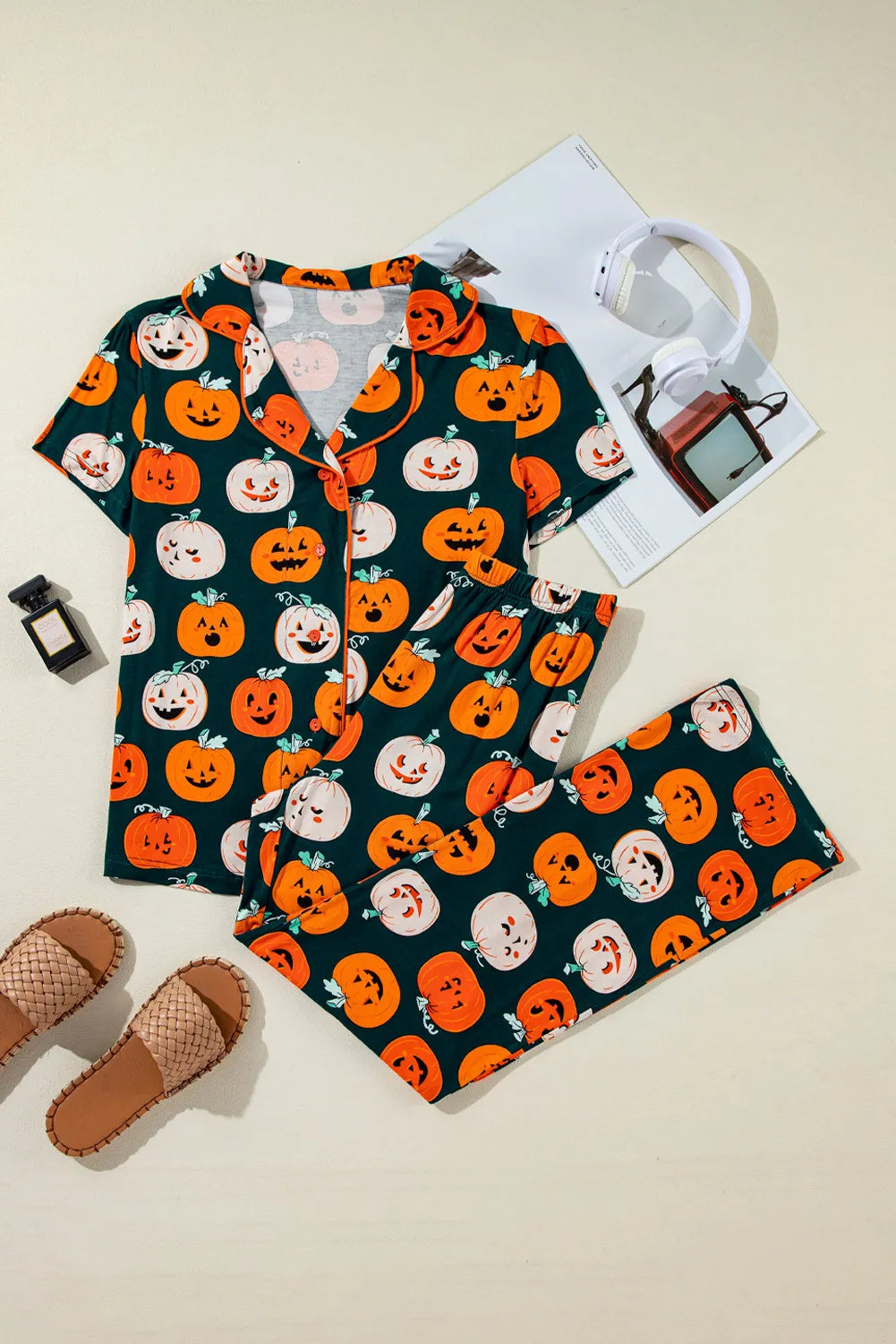 Pumpkin Print PJ Set